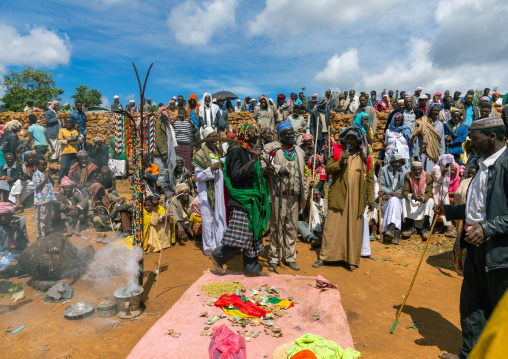 Oromo pilgrims in the shrine of sufi Sheikh Hussein , Oromia, Sheik Hussein, Ethiopia