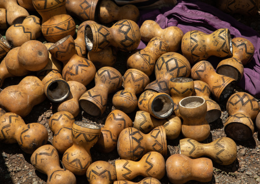 Calabashes for sale in the market, Oromia, Sheik Hussein, Ethiopia