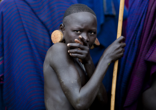 Donga stick fighting in Suri tribe, Tulgit, Omo valley, Ethiopia