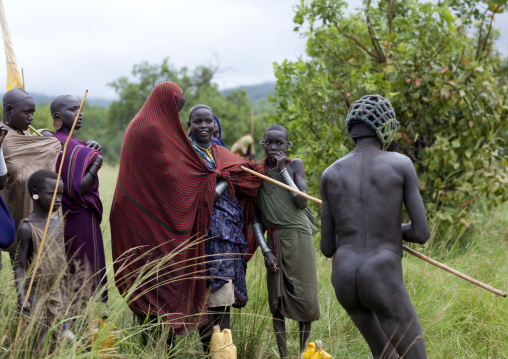 Donga stick fighting in Suri tribe, Tulgit, Omo valley, Ethiopia