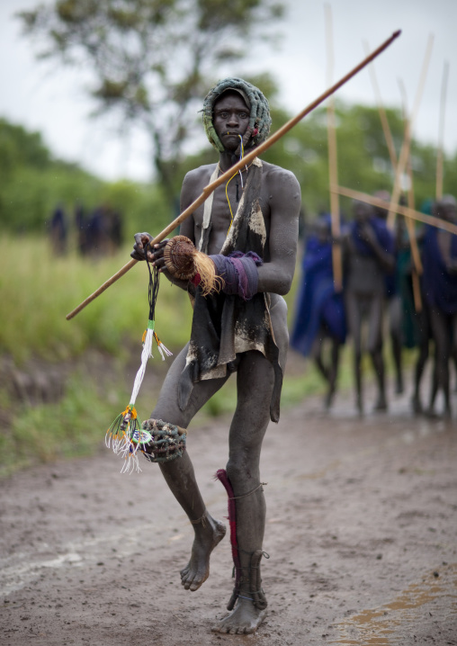 Donga stick fighting in Suri tribe, Tulgit, Omo valley, Ethiopia