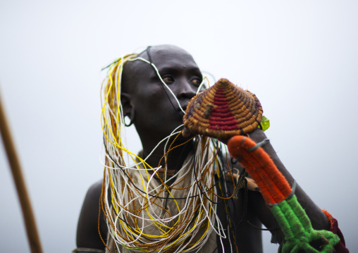 Donga stick fighting in Suri tribe, Tulgit, Omo valley, Ethiopia