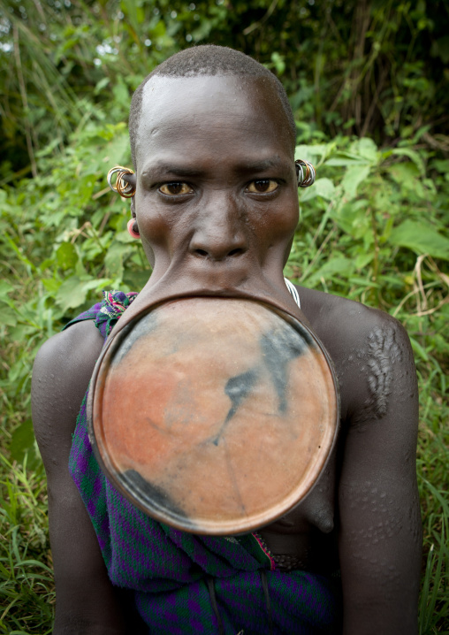 Surma Woman With A Huge Lip Plate, Kibbish Village, Omo Valley, Ethiopia