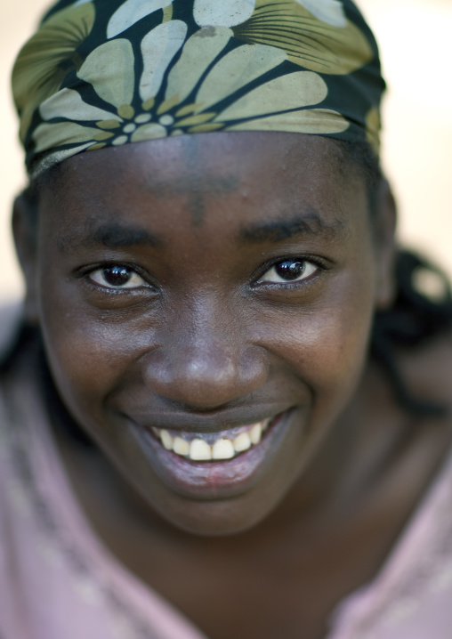 Tattooed Woman Wearing A Headband, Village Of Tepi, Ethiopia