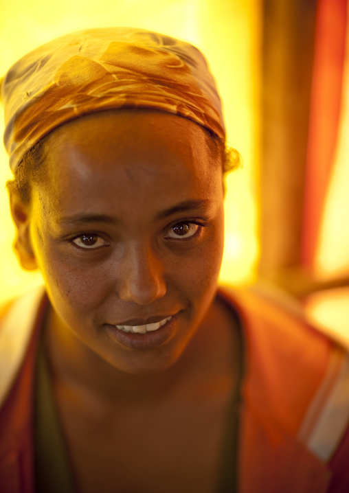 Woman Wearing A Headband, Village Of Tepi, Ethiopia