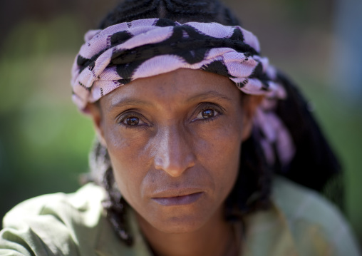 Woman Wearing A Headband, Village Of Tepi, Ethiopia