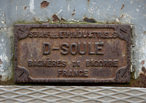 Plate on a train in addis ababa railway station, Ethiopia