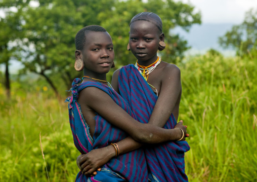 Couple Of Surma Teenagers,turgit Village, Omo Valley,  Ethiopia