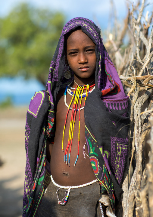 Portrait of an Erbore tribe girl, Omo valley, Murale, Ethiopia