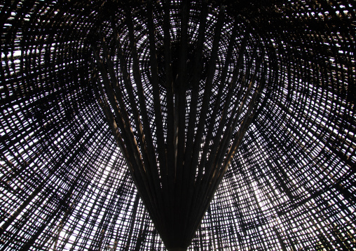 Gurage traditional roof without thatch in renovation, Gurage Zone, Butajira, Ethiopia