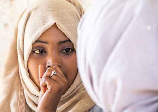 Veiled harari woman, Harari Region, Harar, Ethiopia