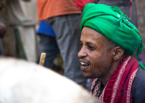 Harari islamic cleric during a sufi celebration, Harari Region, Harar, Ethiopia