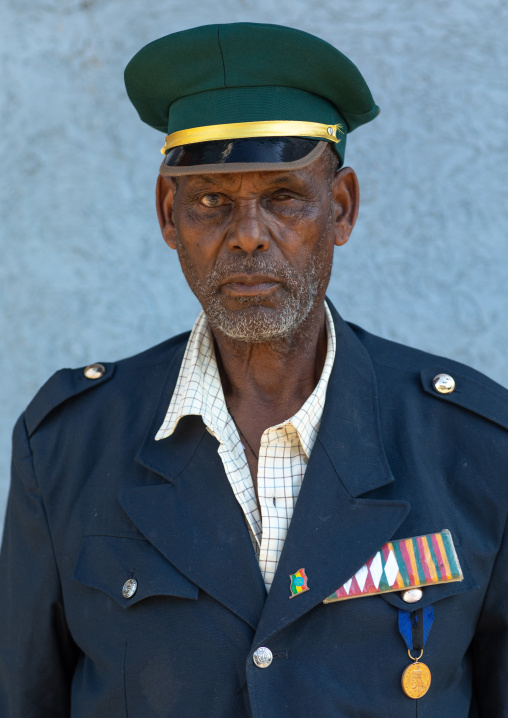 Veteran from the italo-ethiopian war in army uniform, Addis Abeba region, Addis Ababa, Ethiopia