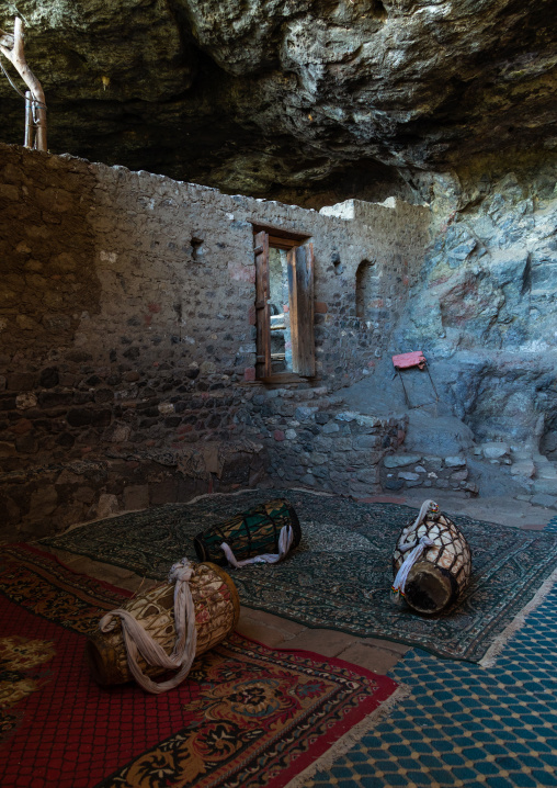 Drums in nakuto lab rock church, Amhara Region, Lalibela, Ethiopia