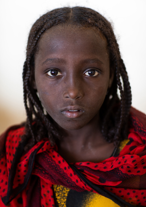 Portrait of an afar tribe girl, Afar Region, Afambo, Ethiopia