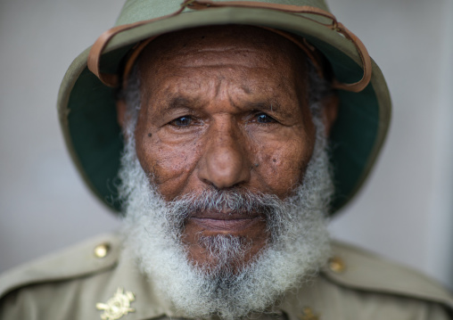 Veteran from the italo-ethiopian war in army uniform, Addis Abeba region, Addis Ababa, Ethiopia