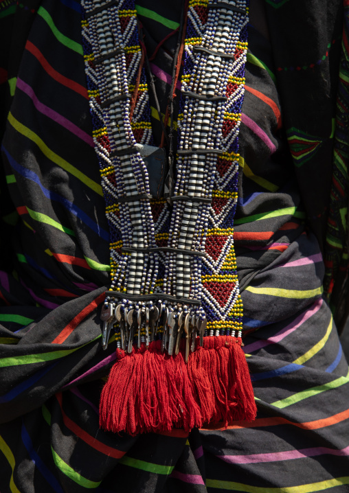 Issa tribe woman with a beaded necklace, Afar Region, Gewane, Ethiopia