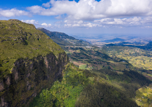 Aerial view of menelik's window landscape, Amhara Region, Debre Sina, Ethiopia