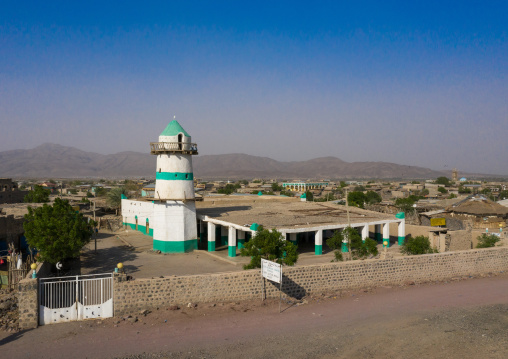 Aerial view of alimirac canfere mosque, Afar Region, Assayta, Ethiopia