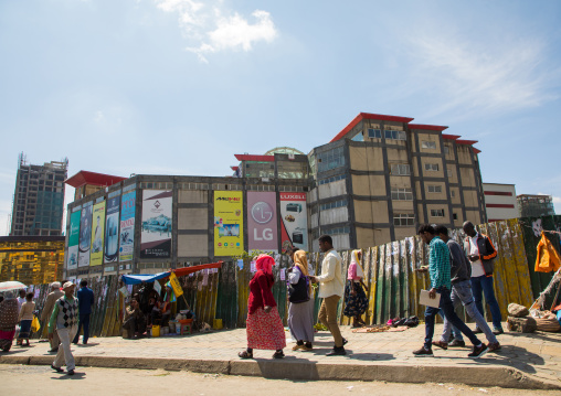 Giant advertisements billboards in the city center, Addis Ababa Region, Addis Ababa, Ethiopia