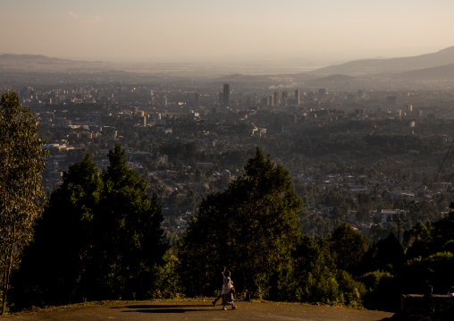 A panoramic view of the town from Entoto mountain, Addis Ababa Region, Addis Ababa, Ethiopia