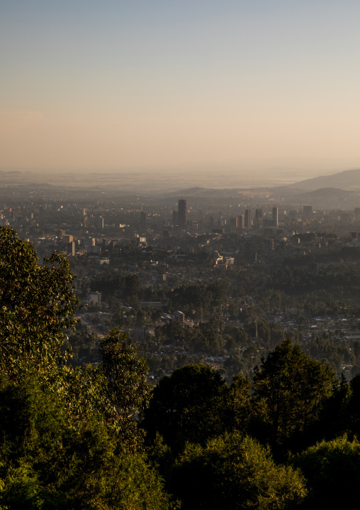 A panoramic view of the town from Entoto mountain, Addis Ababa Region, Addis Ababa, Ethiopia