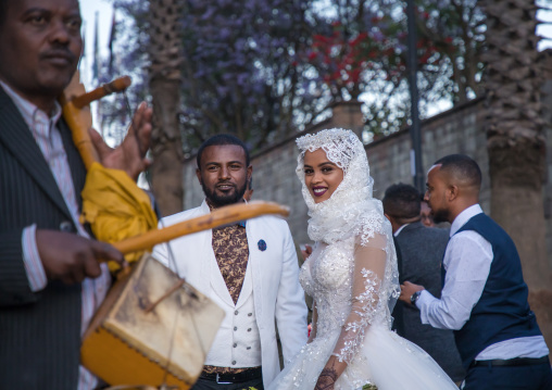 Muslim wedding celebration in the street, Addis Ababa Region, Addis Ababa, Ethiopia