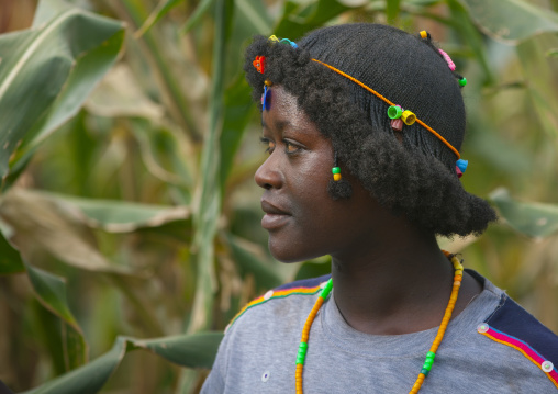 Darashe tribe woman with traditional hairstyle, Omo valley, Ethiopia