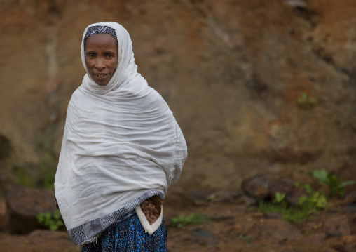 Portrait Of A Woman In A Muddy Field, Hossana, Omo Valley, Ethiopia