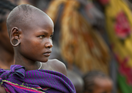 Suri tribe girl at a ceremony, Kibish, Omo valley, Ethiopia