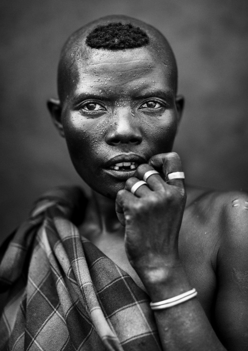 Bodi Tribe Woman Chewing A Stick, Hana Mursi, Omo Valley, Ethiopia