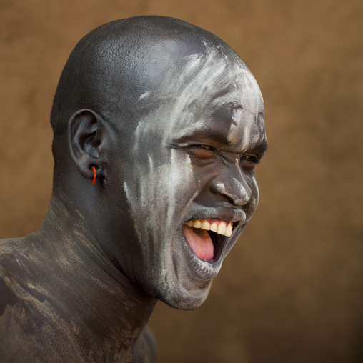 Bodi Tribe Man With Body Paintings, Hana Mursi, Omo Valley, Ethiopia