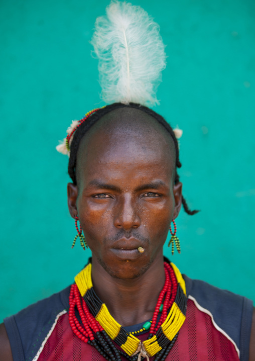 Young Hamar Tribe Man With Decorated Hair, Turmi, Omo Valley, Ethiopia