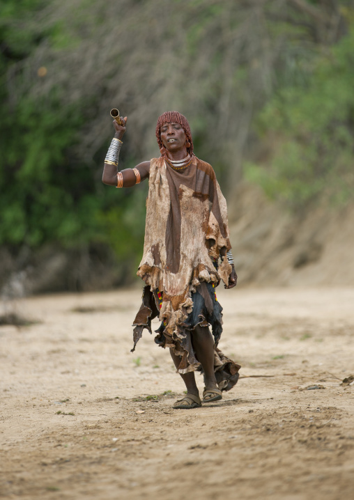 Hamer Tribe Woman During Bull Jumping Ceremony, Turmi, Omo Valley, Ethiopia