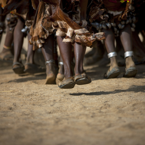 Hamer Tribe Women Dancing During Bull Jumping Ceremony, Turmi, Omo Valley, Ethiopia