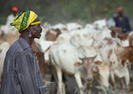 Hamar Tribe Man At Bull Jumping Ceremony, Turmi, Omo Valley, Ethiopia