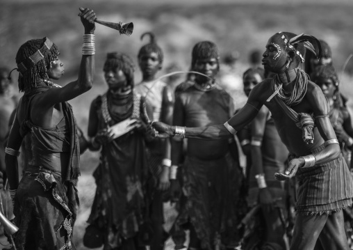 Whipping During Bull Jumping Ceremony, Turmi In Hamar Tribe, Omo Valley, Ethiopia