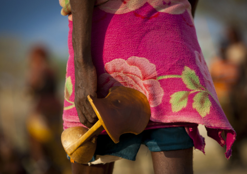 Hamar Tribe Headrests At Bull Jumping Ceremony, Turmi, Omo Valley, Ethiopia