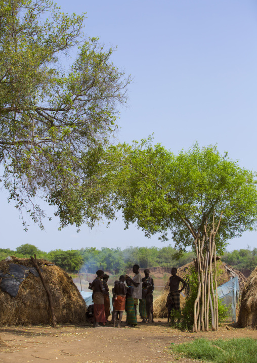 Dassanech Village On Omo River, Omorate, Omo Valley, Ethiopia