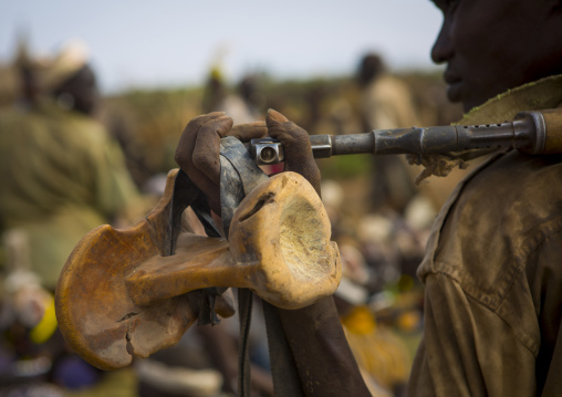 Dassanech Tribe Warrior With His Gun, Omorate, Omo Valley, Ethiopia