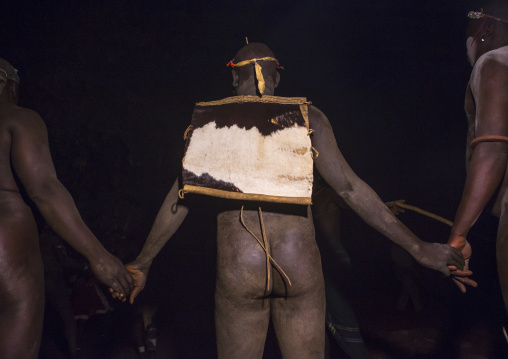 Bodi Tribe Men Celebrating The Kael, Hana Mursi, Omo Valley, Ethiopia