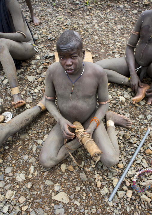 Bodi Tribe Preparing The Kael Ceremony, Hana Mursi, Omo Valley, Ethiopia