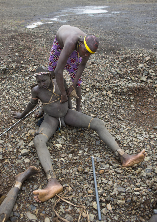 Bodi Tribe Preparing The Kael Ceremony, Hana Mursi, Omo Valley, Ethiopia