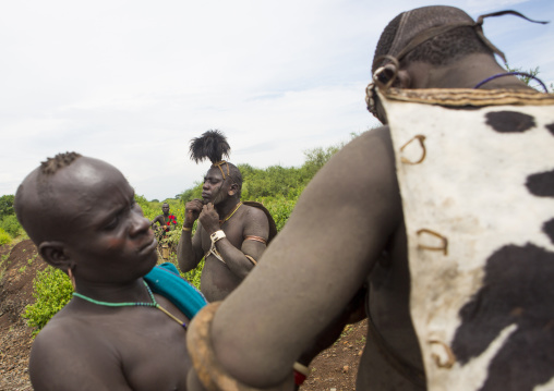 Bodi Tribe Preparing The Kael Ceremony, Hana Mursi, Omo Valley, Ethiopia