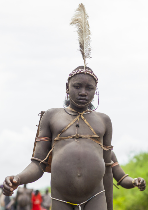 Bodi Tribe Fat Man During Kael Ceremony, Hana Mursi, Omo Valley, Ethiopia