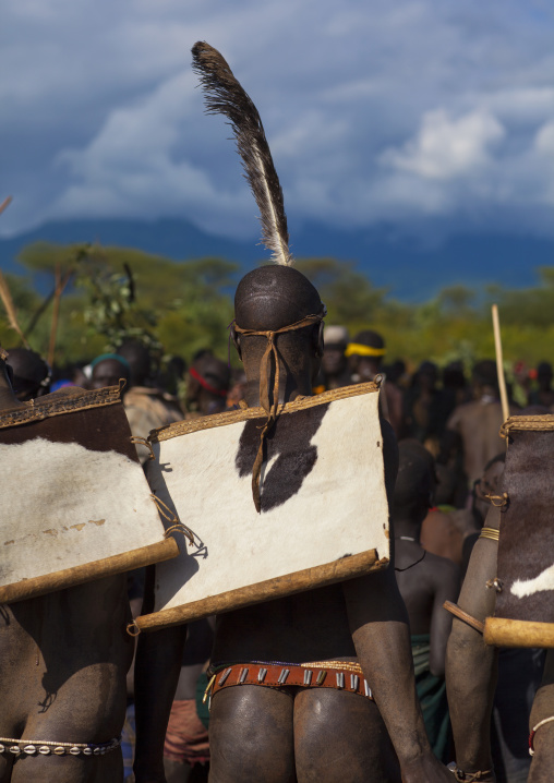 Bodi Tribe Fat Men During Kael Ceremony, Hana Mursi, Omo Valley, Ethiopia