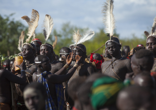 Bodi Tribe Fat Men During Kael Ceremony, Hana Mursi, Omo Valley, Ethiopia