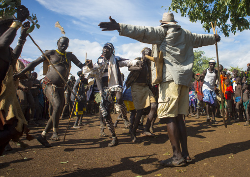 Bodi Tribe Fat Men During Kael Ceremony, Hana Mursi, Omo Valley, Ethiopia