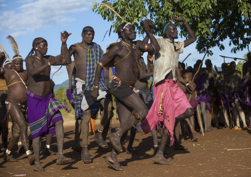 Bodi Tribe Fat Men During Kael Ceremony, Hana Mursi, Omo Valley, Ethiopia