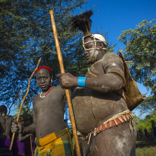 Bodi Tribe Fat Men During Kael Ceremony, Hana Mursi, Omo Valley, Ethiopia